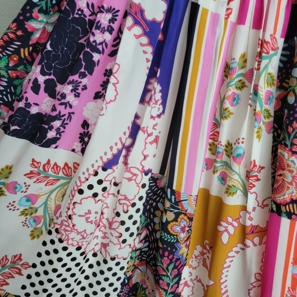 By Anthropologie Ruffled Patchwork Midi Dress size 0 NWT - Picture 6 of 10